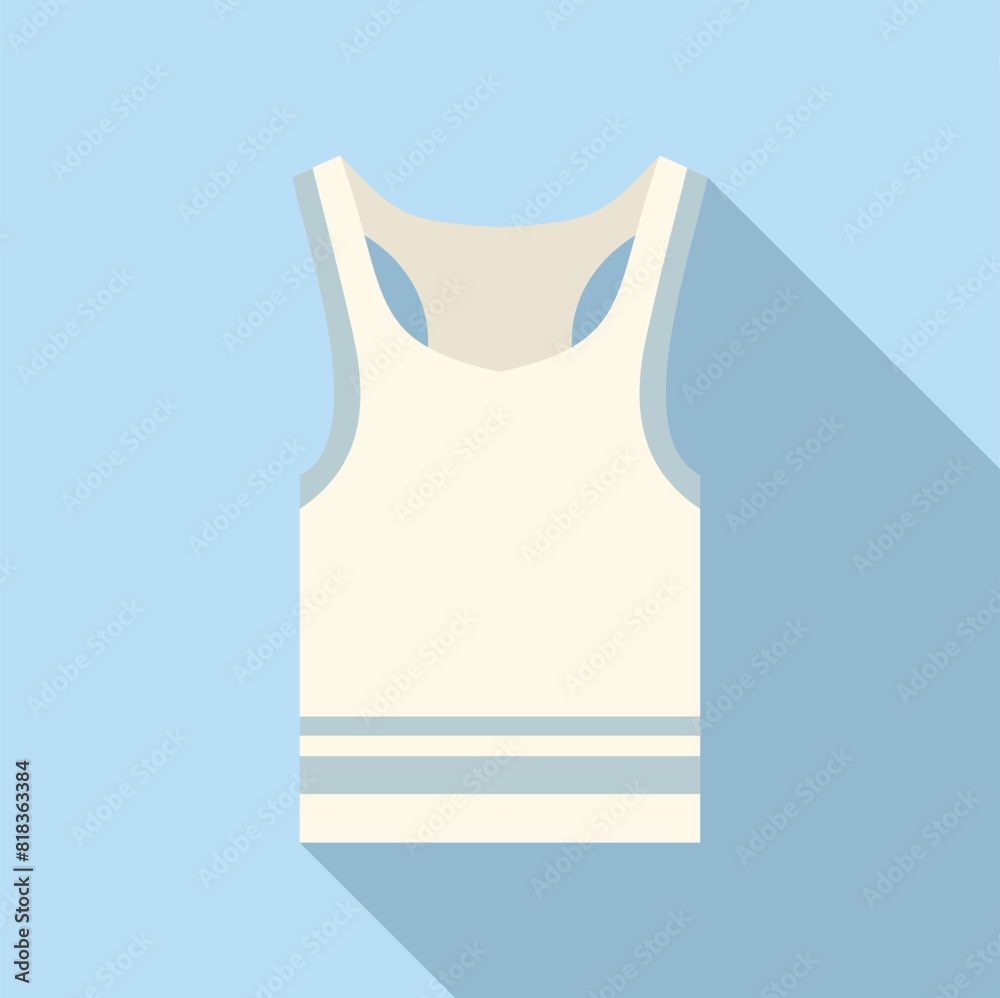 Minimalistic design of a white tank top with sleek lines on a blue background, ideal for fashion icons Minimalistic design of a white tank top with sleek lines on a blue background, ideal for fashion icons