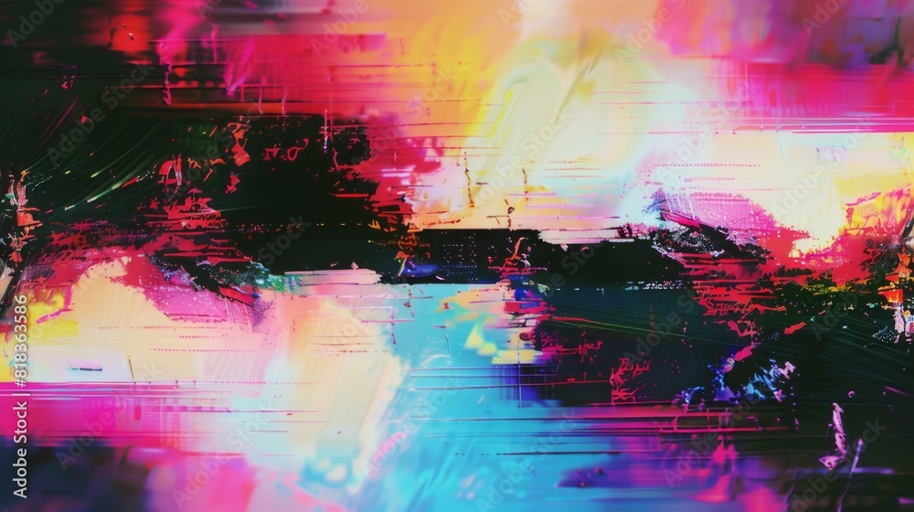 Grunge Glitchcore aesthetics background. Abstract digital technology noise effect. Distorted game error texture