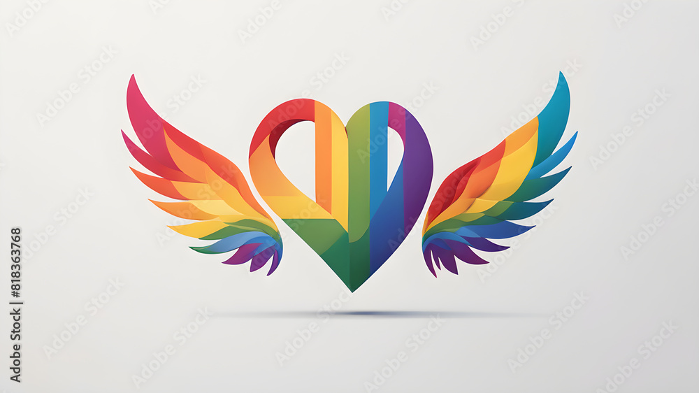 LGBTQ+ color themed logo icon emblem symbol, Generative AI LGBTQ+ color themed logo icon emblem symbol, Generative AI