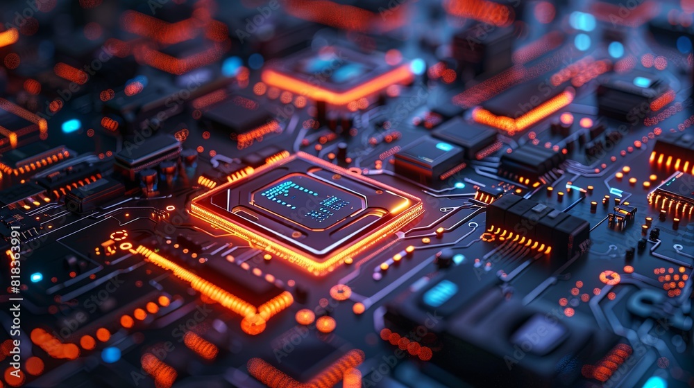 Futuristic AI Chips with Digital Design Perfect for Technology Banner: Advanced Artificial Intelligence Concept Futuristic AI Chips with Digital Design Perfect for Technology Banner: Advanced Artificial Intelligence Concept