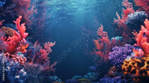 Fototapeta Naklejka Na Ścianę i Meble -  reef awareness day background concept, copy space