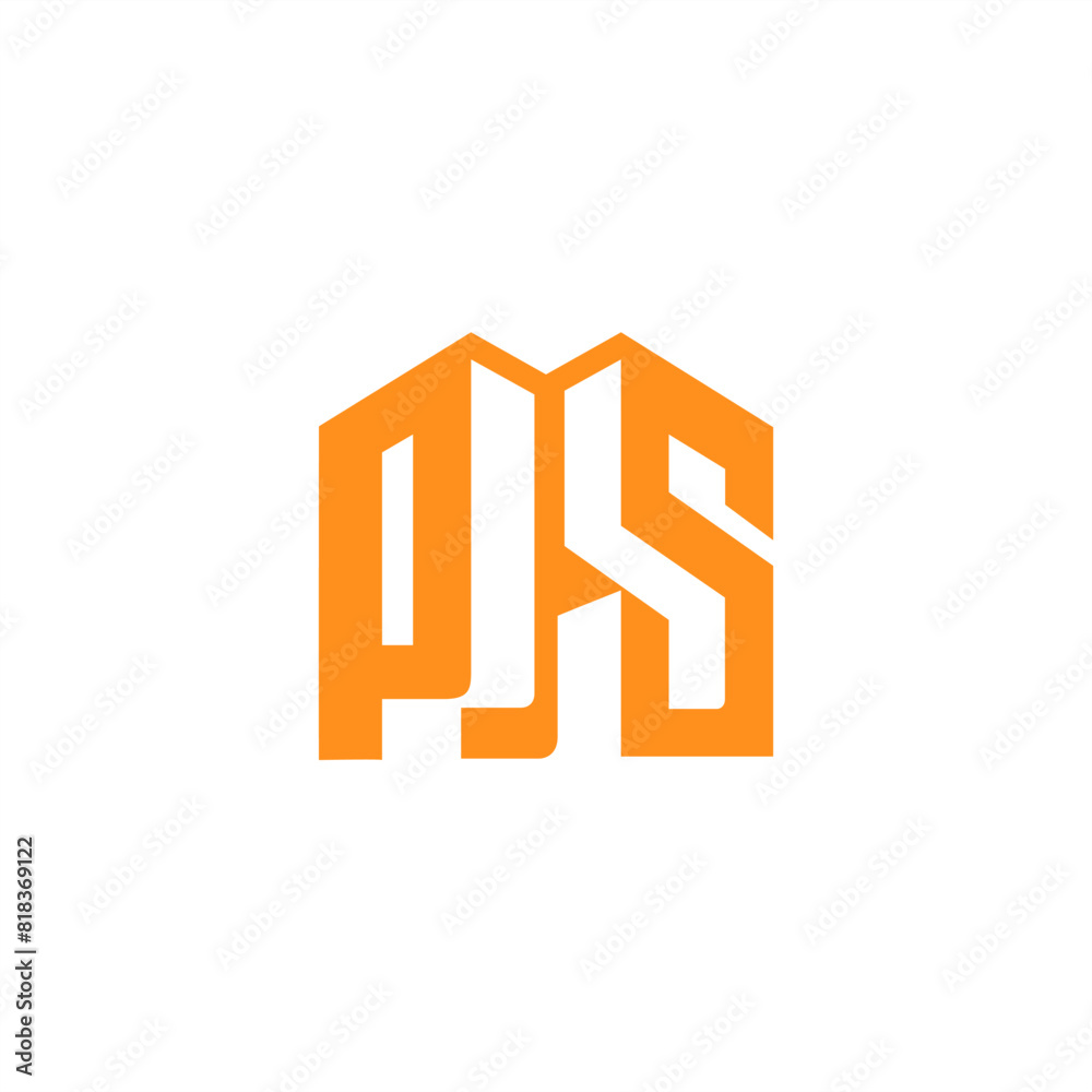 Fototapeta premium PS logo vector business 3d