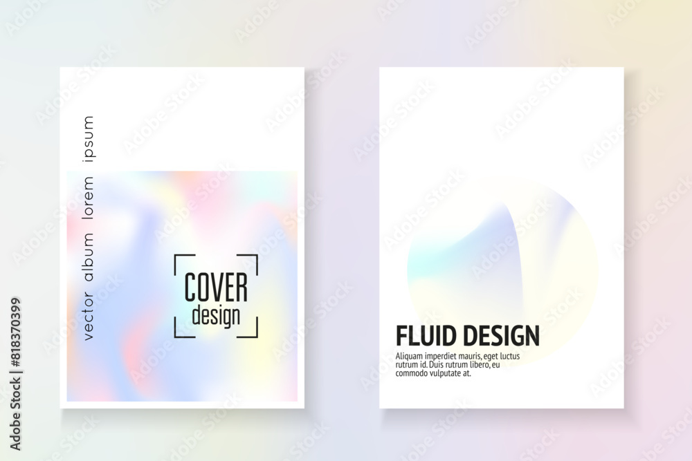 Iridescent Foil. Abstract Texture. Purple Geometry Flyer. Pastel Concept. Colorful White Brochure. Holographic Poster. Chrome Vector. Blue Iridescent Foil