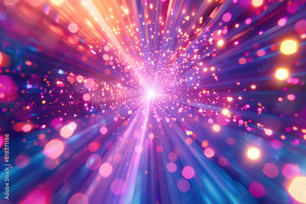 Naklejka premium Colorful lights blur across the abstract background, creating a vibrant and dynamic visual experience