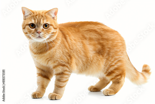 ginger cat on a white background. cat on a white background