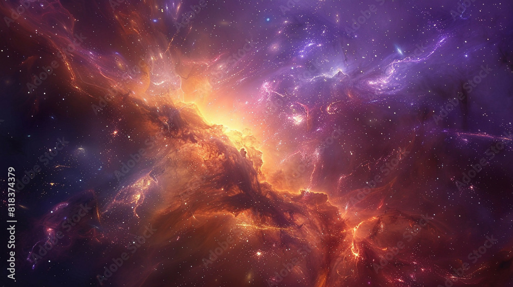 Obraz premium Nebula and Star Cluster Capturing the Beauty of the Cosmos in Vivid Detail