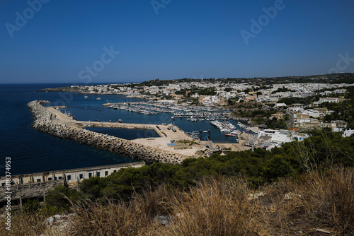 view from the hill to the beach in Italy