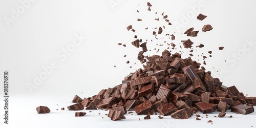 Pile chopped, milled chocolate Generative AI