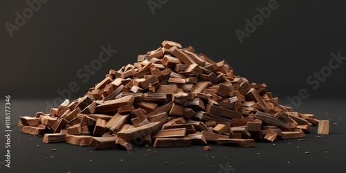 Pile chopped, milled chocolate Generative AI photo