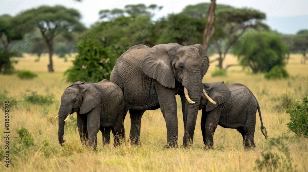 African elephants in the Tarangire National Park, Tanzania