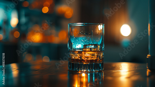 The Artistic Blur of a Whiskey Glass photo