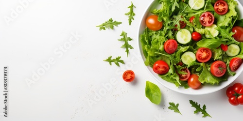 Green salad from leaves and tomatoes Generative AI