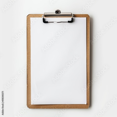Paper clipboard mockup document absence isolated on white background 