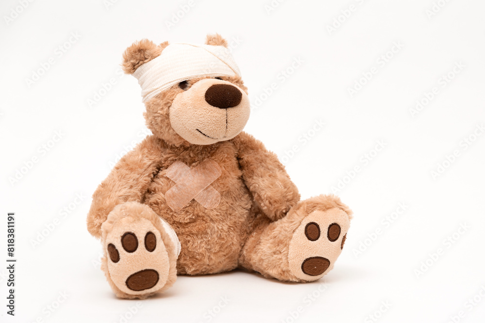 Teddy bear with dressing on white background Teddy bear with dressing on white background