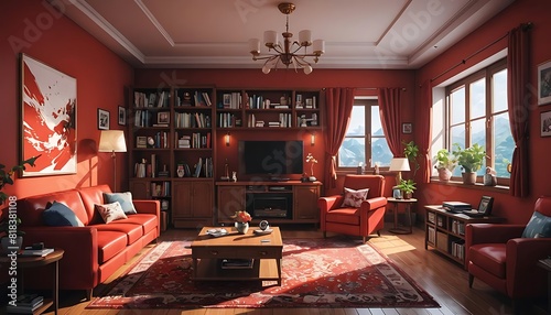 luxury modern living room illustration