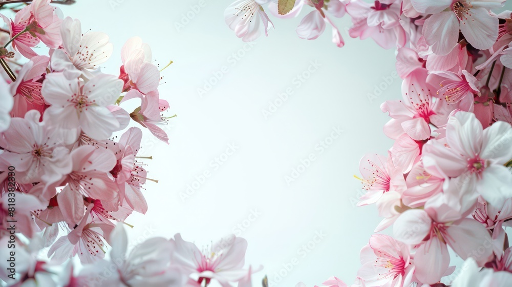Floral border frame in shape circle with white copy space background, Floral border frame in shape circle with white copy space background,