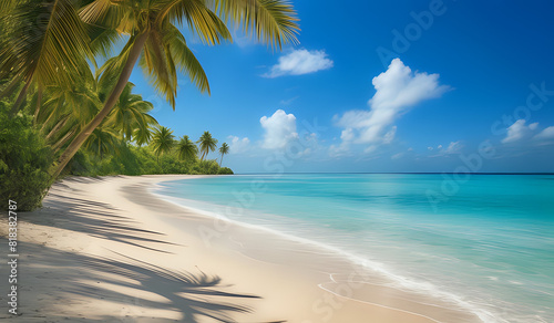 beach with palm trees