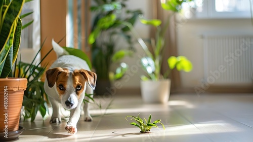 A cute puppy is running around the house, and he is having a great time. He is so happy to be alive, and he loves to play with his toys.