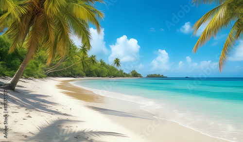 beach with palm trees