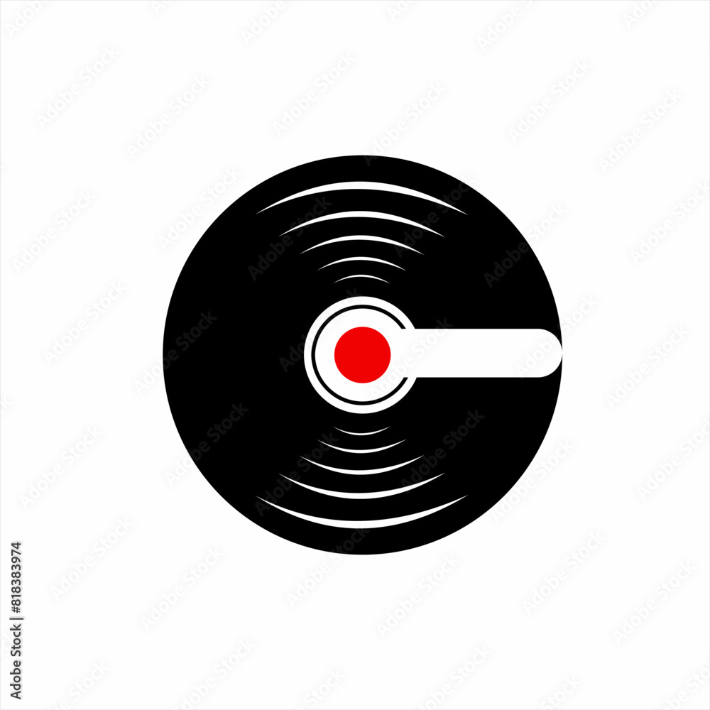Music disc logo design with letter c and knob concept. Music disc logo design with letter c and knob concept.