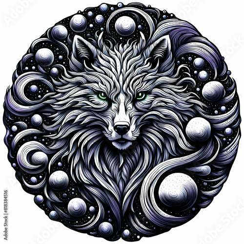 Wolf Black white, linhas estrela 