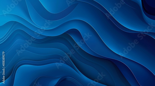 Blue Background with Soft Curves and Simple Lines - Minimalistic Design