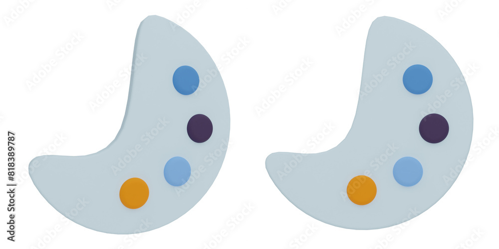 3d color palette, graphic design 3d set, transparent background, double view angle 3d color palette, graphic design 3d set, transparent background, double view angle