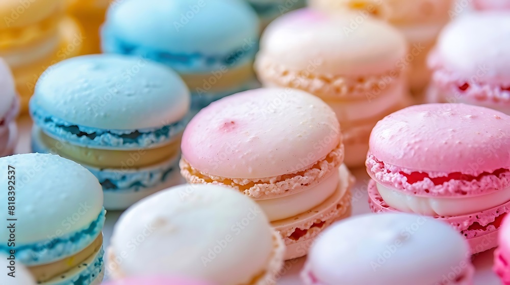 Obraz premium Colorful macarons. Pastel colors. Close-up.