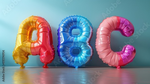 Colorful 3D ABC Text Balloons
