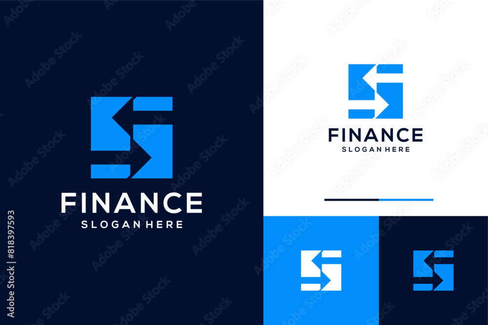 Finance growth arrow modern logo design template