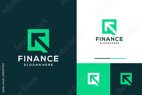 Finance growth arrow modern logo design template