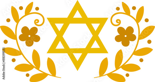 Decorative jewish floral design. Isolated vector