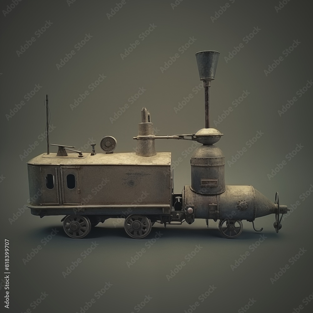 Fototapeta premium Old tin toy locomotive