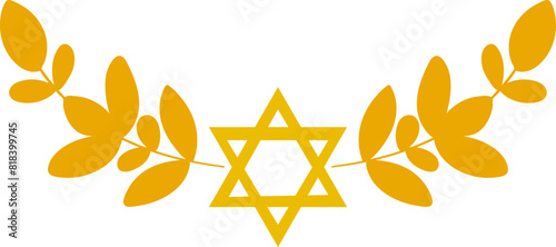 Decorative judaica golden floral design
