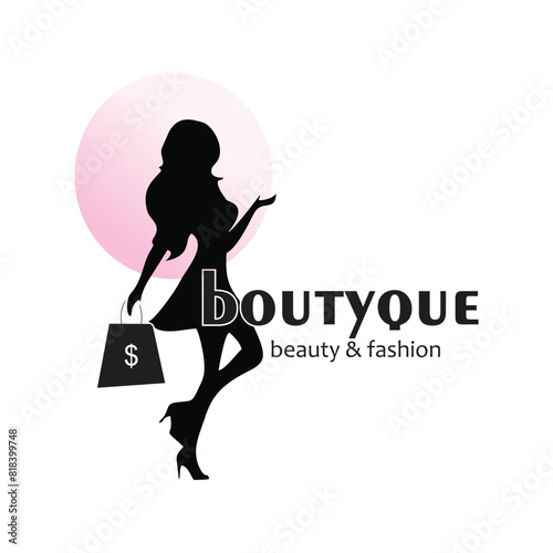Boutyque logo design simple concept Premium vector
