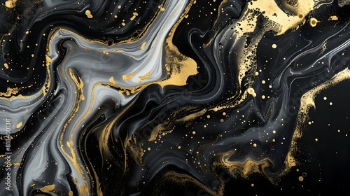 Gold abstract black marble background art paint pattern ink texture watercolor white fluid wall. Abstract liquid gold design luxury wallpaper nature black brush oil modern paper splash painting PHOTOG