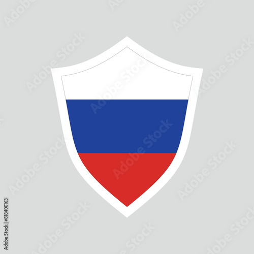 Free Download Russia Flag in Shield Shape Frame - GFXLoad