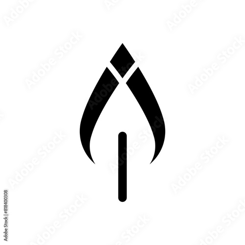 abstract simple candle flame symbol