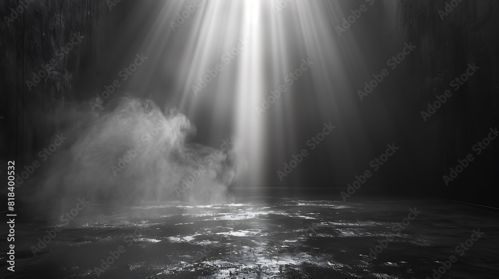 empty black room with spotlight and smoke empty black room with spotlight and smoke
