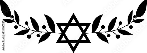 Floral half wreath jewish clipart