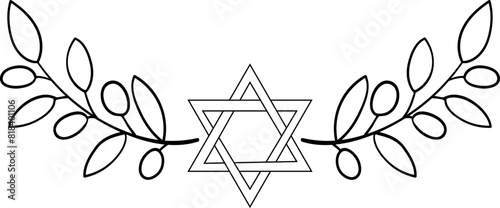 Isolated vector judaica decorative element photo