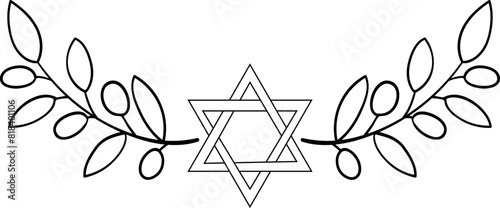 Isolated vector judaica decorative element