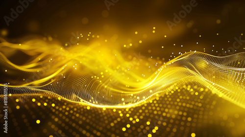 Abstract Yellow Digital Wave