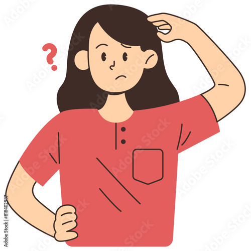 People Thinking Gesture Illustration