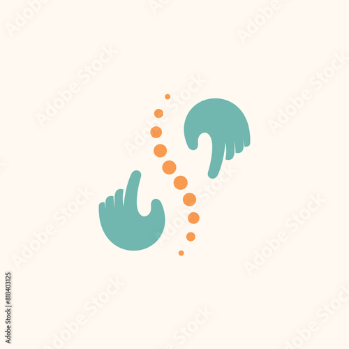Chiropractic spinal care vector icon illustration logo design unique idea concept