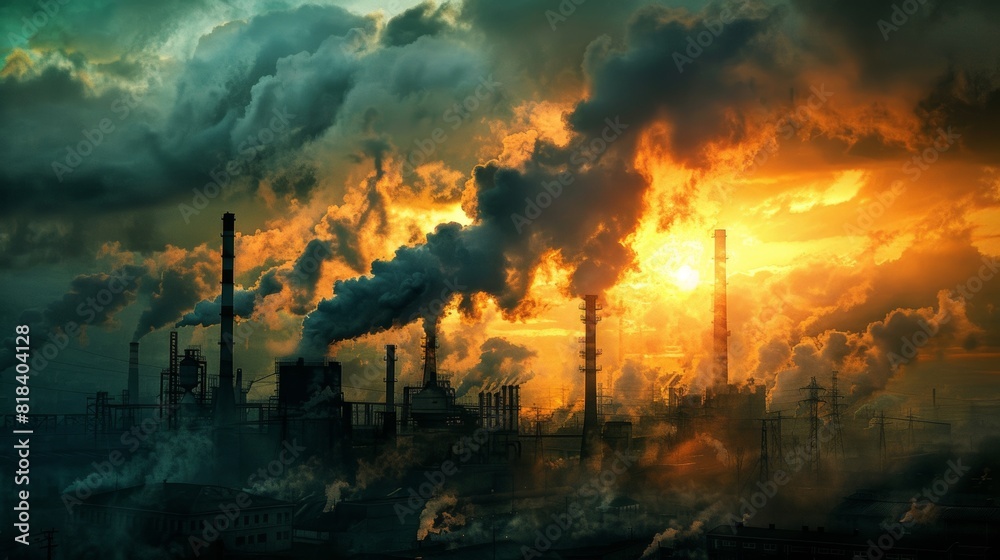 Environmental Hazard: Factory Pollution Contributing to Global Warming Environmental Hazard: Factory Pollution Contributing to Global Warming