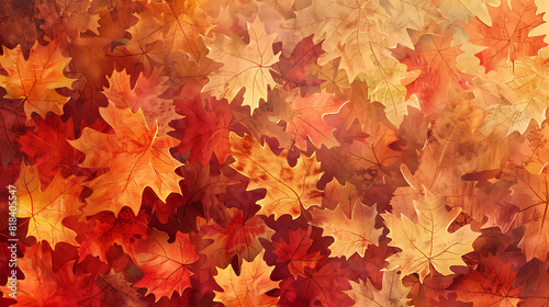 Vibrant autumn leaves in warm hues of red and orange  creating a stunning seasonal display