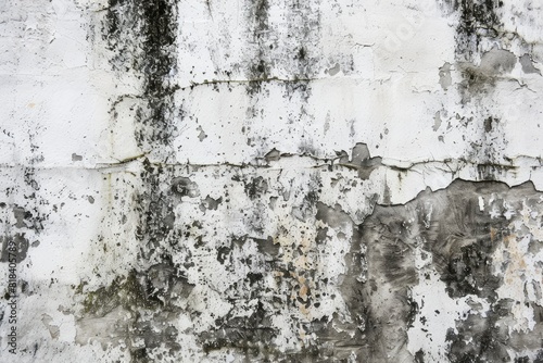 Dirty white paint concrete wall texture background. Old rough and grunge texture wall. Texture of cement wall - generative ai © Nia™