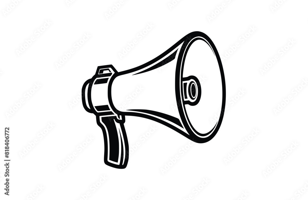 Bullhorn icon flat vector illustration. Bullhorn icon flat vector illustration.