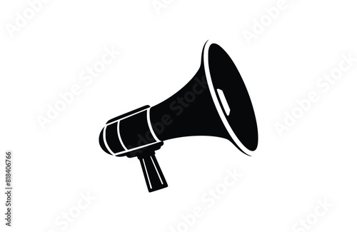 Bullhorn icon flat vector illustration.